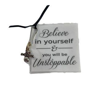 Silver Tone I Heart Softball Charm New on Card Believe in Yourself